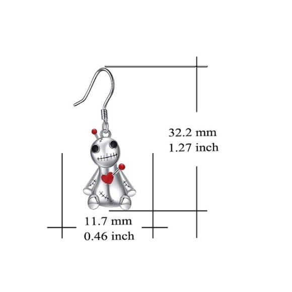 Gothic punk little voodoo doll earrings - Picture 6 of 6